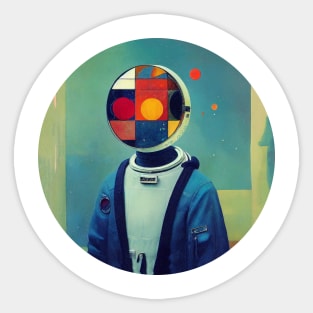 Abstract painting, Russian astronaut Sticker